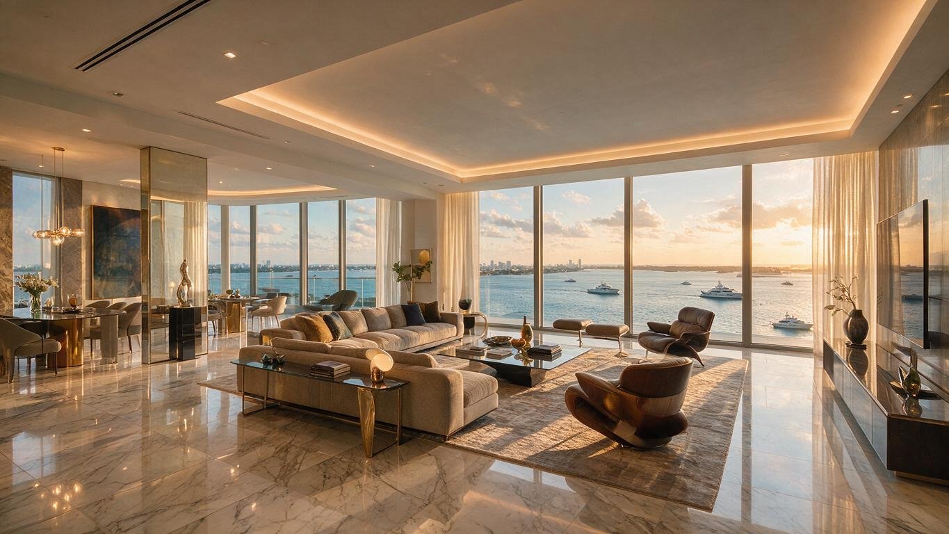 Luxury Miami penthouse overlooking Biscayne Bay